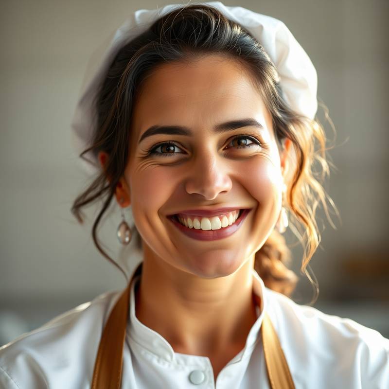 Fotografía de Sofía García, la chef principal del restaurante, sonriendo amablemente.